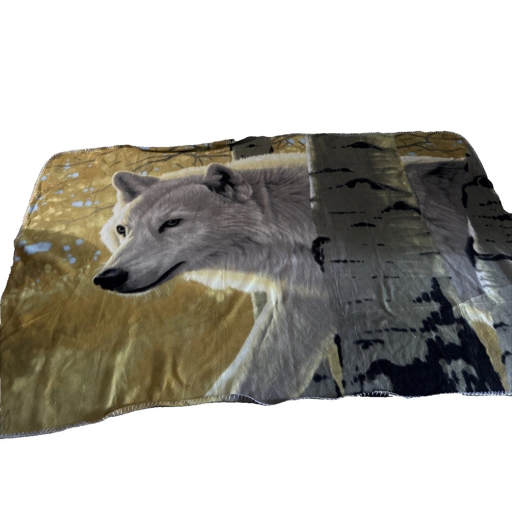 Defender Of The Wild Life Lightweight Blanket Gray Wolf 59x39